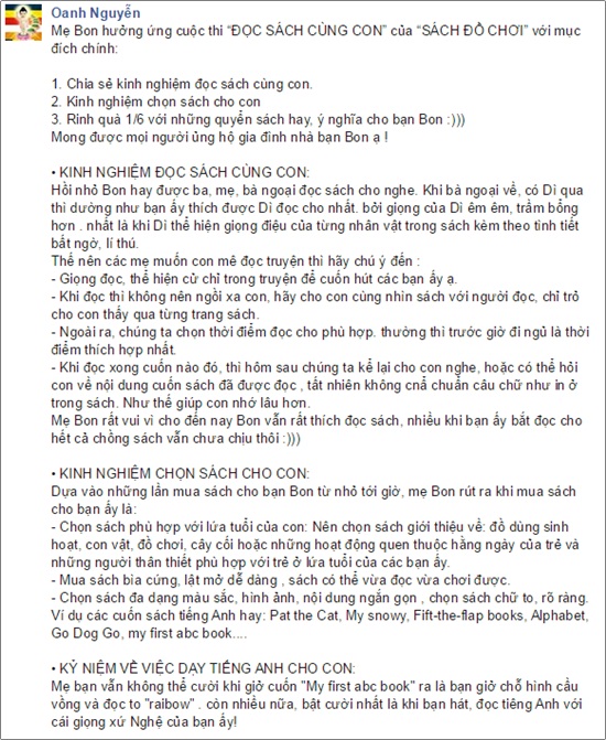 Chia sẻ nuôi dạy con trên facebook 3