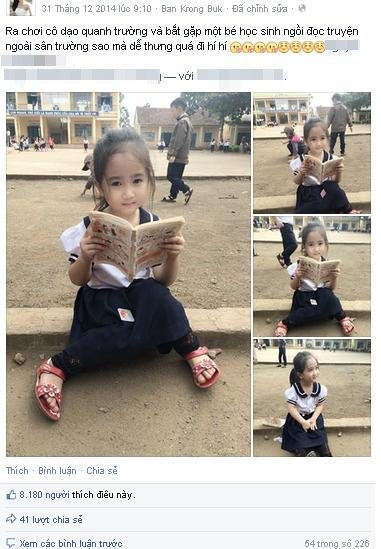 Cô bé tiểu học ở Đak Lak gây sốt với bức ảnh ngồi đọc truyện ở sân trường 4