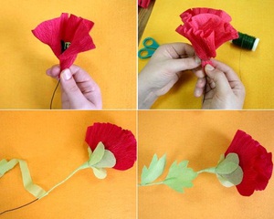 Tự l&agrave;m b&igrave;nh hoa poppy giấy rực rỡ ấm &aacute;p 5