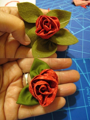 Cách làm hoa hồng vải đơn giản mà đẹp 8