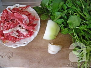 Canh cải xoong nấu thịt bò thơm ngon bổ dưỡng 2