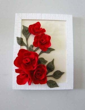 Làm hoa hồng vải trang trí khung tranh lãng mạn 9