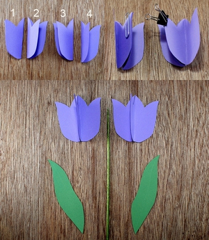 3 bước đơn giản làm hoa tulip giấy rực rỡ 6