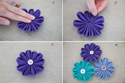 Cách làm hoa vải kanzashi đơn giản mà xinh xắn 11