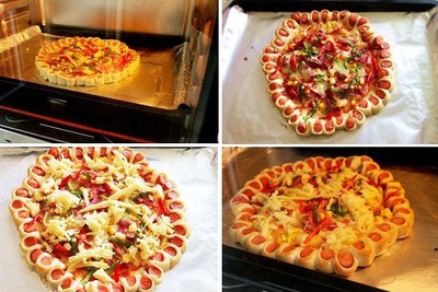 Cách làm pizza viền xúc xích ngon như nhà hàng 13