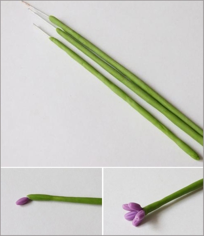 Cách làm hoa oải hương từ đất sét cực đẹp mà đơn giản 11