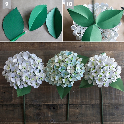 Cách làm hoa cẩm tú cầu giấy đẹp y như hoa thật 10