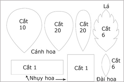 Phiên bản hoa hồng bằng giấy lụa đẹp mong manh lãng mạn 3