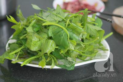 Giản dị ngon cơm với rau lang xào thịt bò