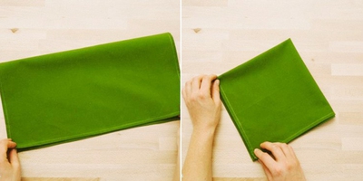 Cách gấp khăn ăn hình cây thông cực dễ 5
