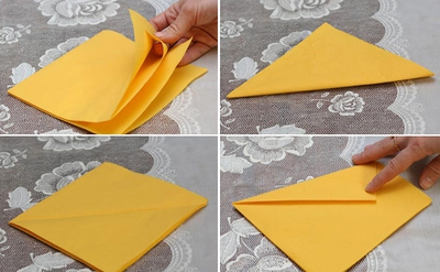 C&aacute;ch gấp khăn ăn h&igrave;nh thi&ecirc;n nga trang nh&atilde; sang trọng 4