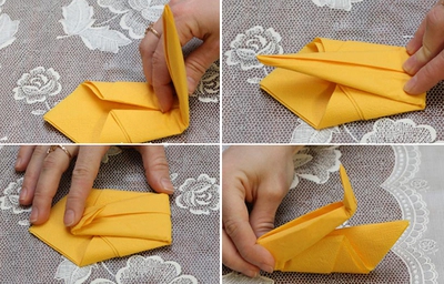 C&aacute;ch gấp khăn ăn h&igrave;nh thi&ecirc;n nga trang nh&atilde; sang trọng 8