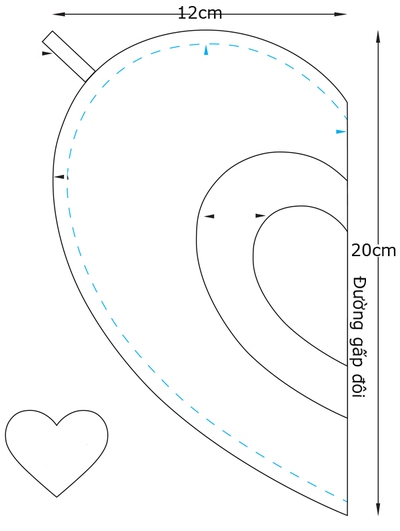Tự may miếng nhấc nồi trái tim đáng yêu 3