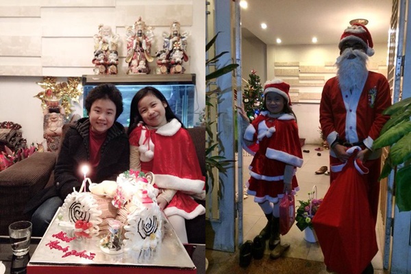 Hai nhóc tì nhà Hồng Nhung tíu tít mở quà Giáng Sinh 10