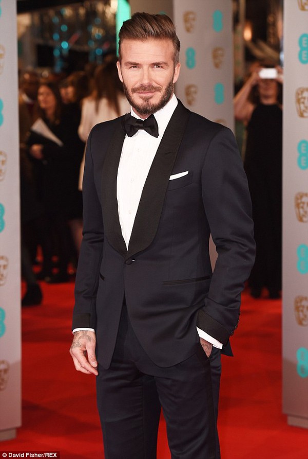 David Beckham gây xôn xao trên thảm đỏ BAFTA 2015 2