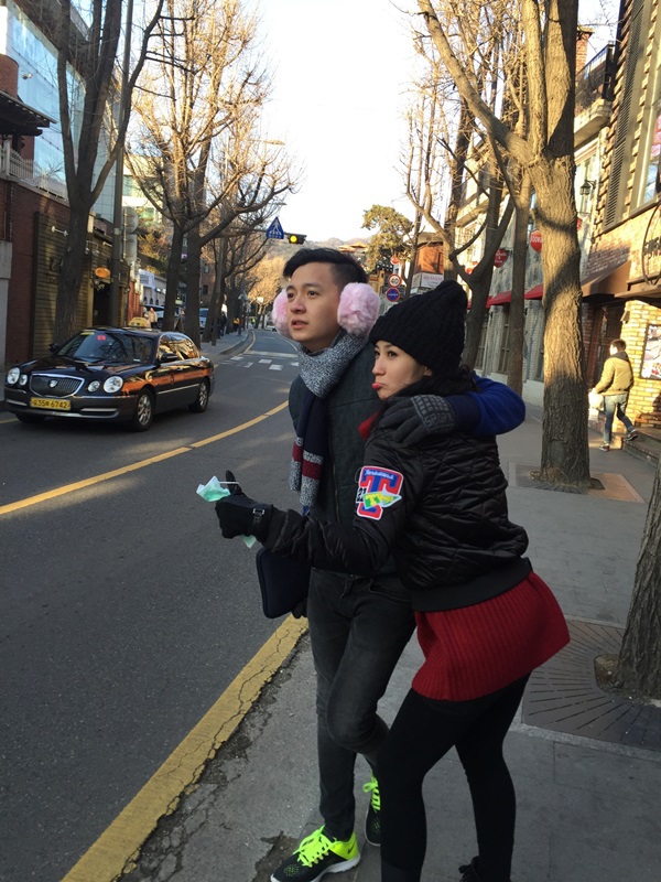 Ngô Kiến Huy và Khổng Tú Quỳnh tình cảm tại Hàn Quốc 3