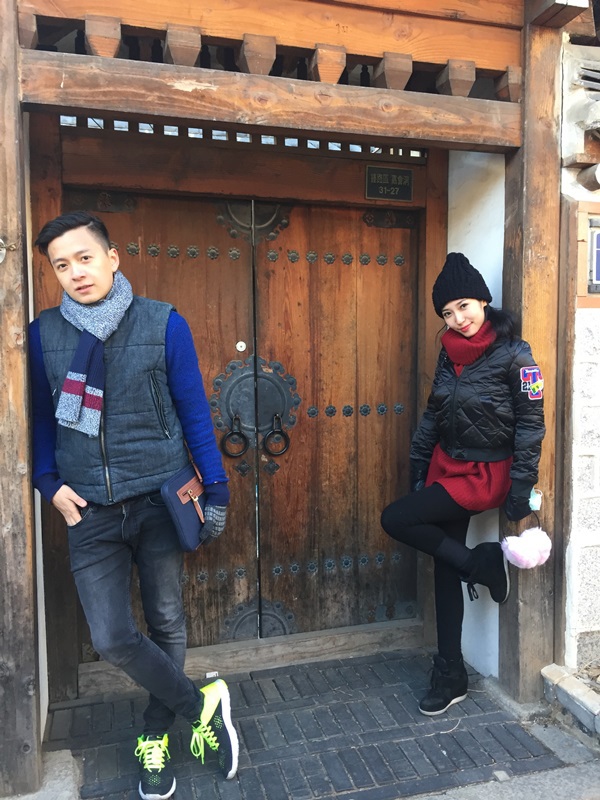 Ngô Kiến Huy và Khổng Tú Quỳnh tình cảm tại Hàn Quốc 2