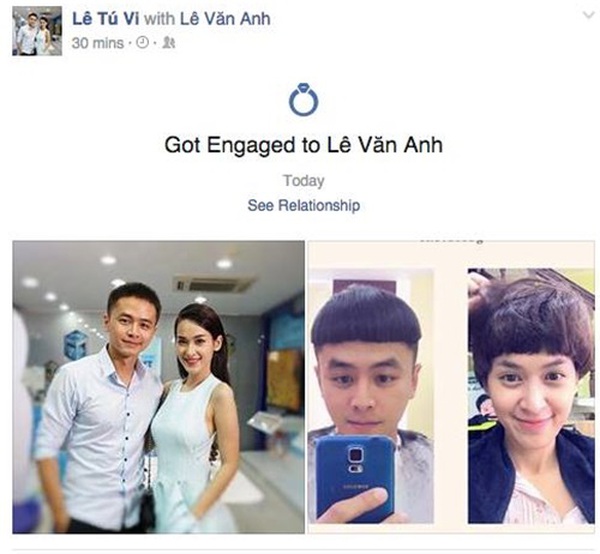 T&uacute; Vi v&agrave; Văn Anh đ&iacute;nh h&ocirc;n