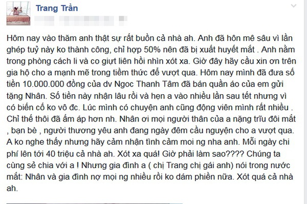 Duy Nhân bị xuất huyết mắt, co giật