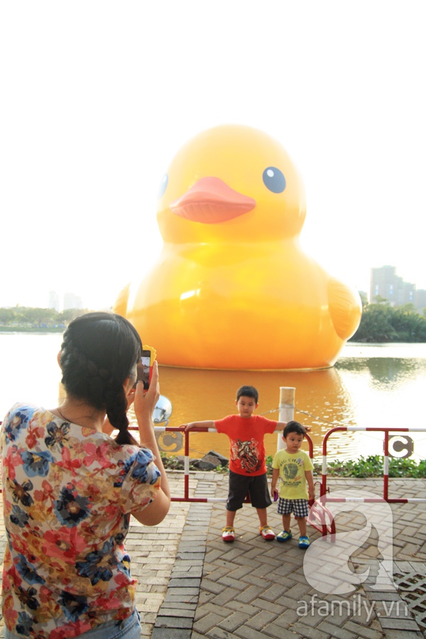Người dân Sài Gòn phấn khích chụp ảnh cùng chú vịt vàng khổng lồ 8