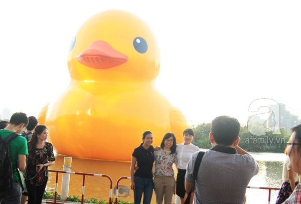 Người dân Sài Gòn phấn khích chụp ảnh cùng chú vịt vàng khổng lồ 13