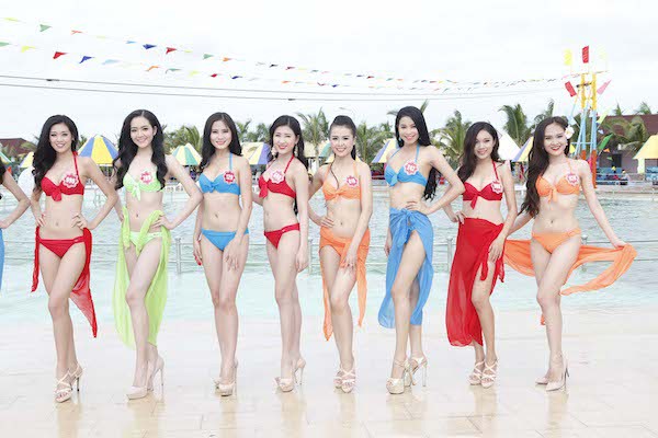 Thí sinh Hoa hậu Việt Nam 2014 hấp dẫn với bikini đầy sắc màu 3
