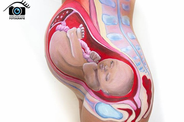 Tuyệt tác bodypainting khiến bạn hiểu hơn về cơ thể phụ nữ mang thai