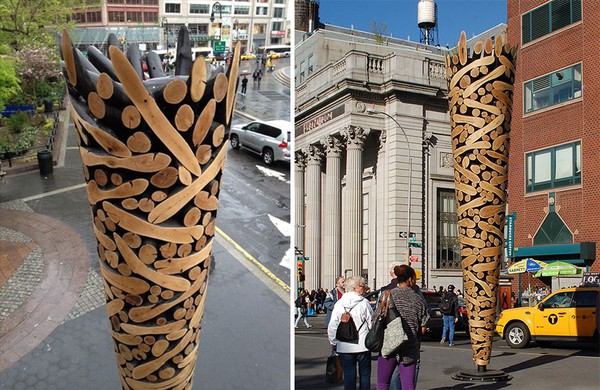 Những tác phẩm nghệ thuật tuyệt vời làm từ gỗ phế liệu