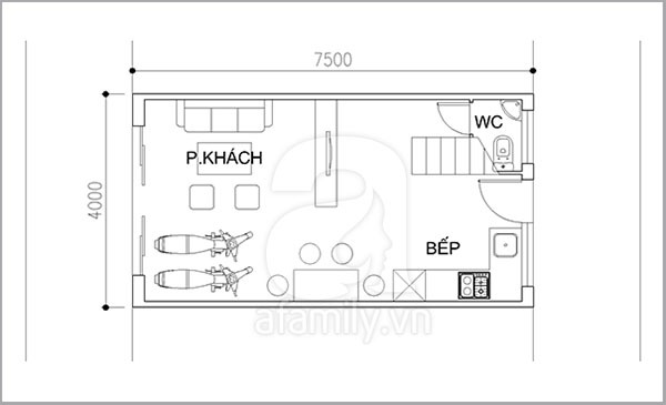 Thiết kế gọn gàng, tiện ích nhà 30 mét vuông hai mặt tiền  1