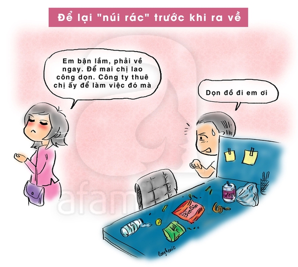 Tranh vui: 5 th&oacute;i quen xấu x&iacute; chị em c&ocirc;ng sở thường mắc phải 1