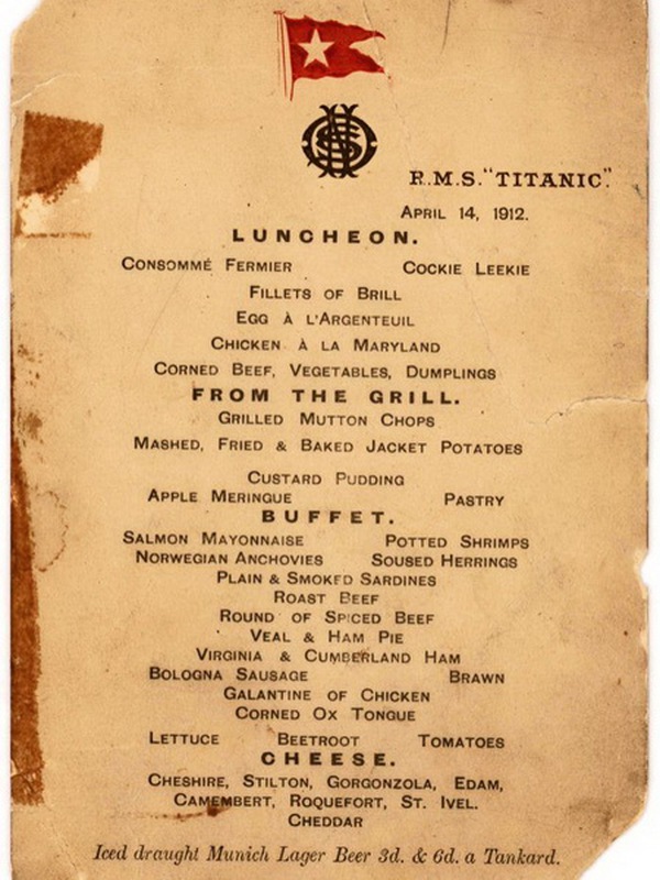 Có gì trên thực đơn bữa cuối trên tàu Titanic giá 2 tỉ?
