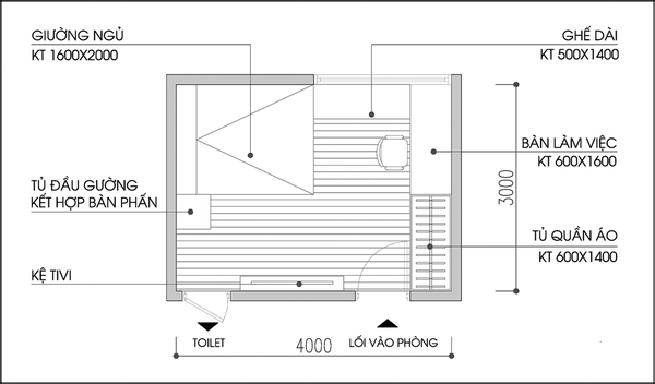 Với phòng ngủ chỉ có diện tích 12m², bố trí nội thất sẽ đem lại cho bạn những trải nghiệm tuyệt vời. Không gian rất khéo léo và thông minh, bởi vì mỗi đồ đạc đều được lựa chọn và sắp xếp một cách thông minh nhất. Vì vậy, khi bạn xem hình ảnh này, bạn sẽ tìm thấy sự độc đáo, sáng tạo và thời trang của phòng ngủ này.