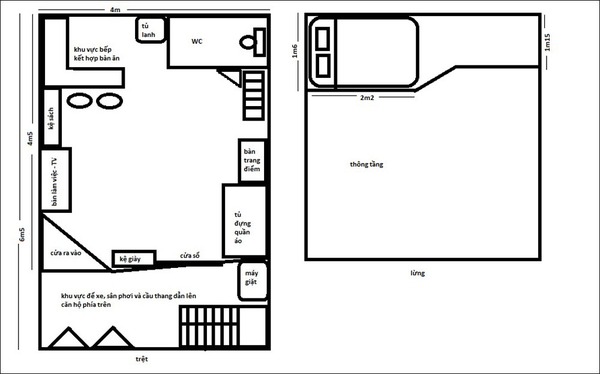 Tư vấn cải tạo và bố trí nội thất cho căn hộ rộng 18m² có gác lửng 1
