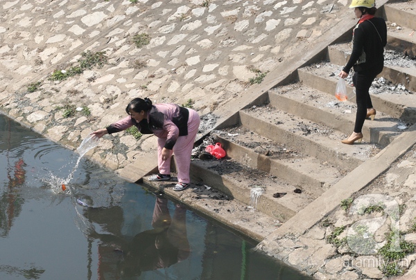 Chùm ảnh: Người Hà Nội nô nức thả cá chép tại sông Tô Lịch 6