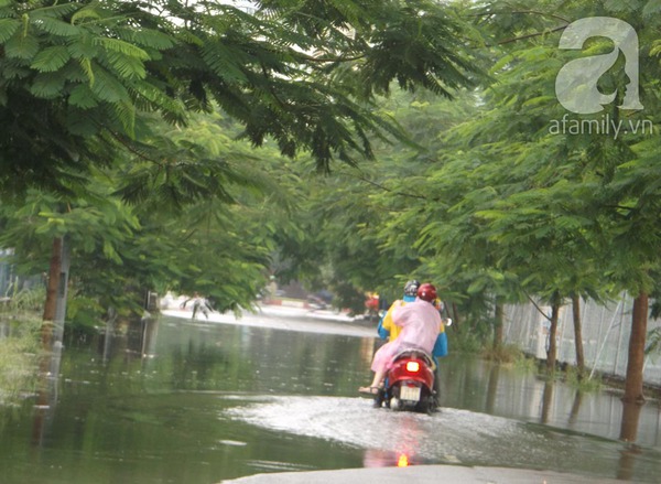 Ảnh hưởng từ bão số 2 sớm: Hà Nội mưa to, ngập lụt hầu hết các tuyến đường 7