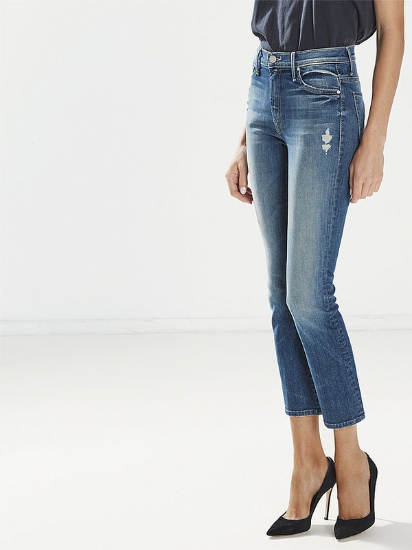 cropped denim jeans