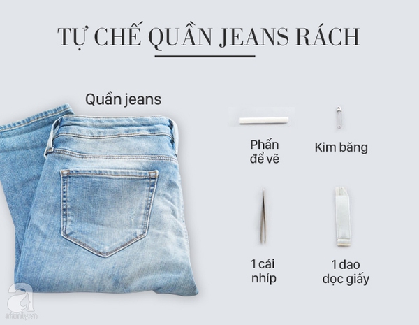 7 bước đơn giản để phá cách chiếc quần jean của bạn thành quần rách cá tính