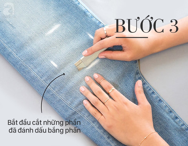 7 bước đơn giản để phá cách chiếc quần jean của bạn thành quần rách cá tính