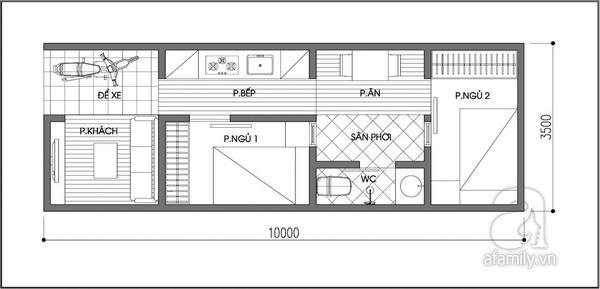 Tư vấn cải tạo nhà 35m² cho gia đình bốn người 1