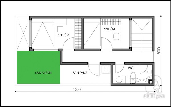 Tư vấn thiết kế nhà 2 tầng mảnh đất 50m² cho 3 thế hệ 2