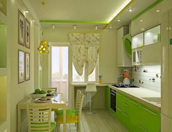 trang trí bếp với màu xanh lá cây 5