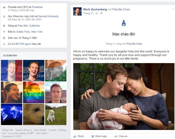 7 lí do chứng minh ông chủ facebook - Mark Zuckerberg là một ông bố tuyệt vời