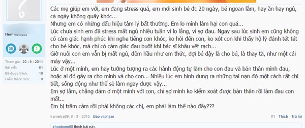 Rớt nước mắt với câu chuyện trầm cảm sau sinh của những người vợ trẻ