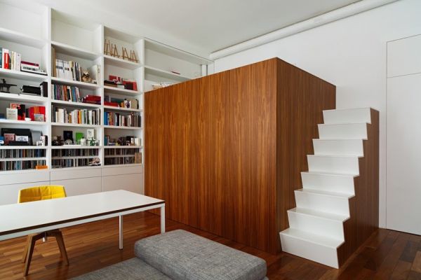 Căn hộ 32m&sup2; với ph&ograve;ng ngủ - nh&agrave; tắm nằm trong khối hộp 1