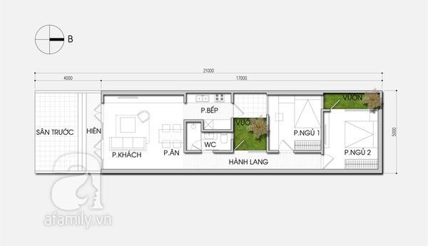 Thiết kế nhà cấp 4 mái bằng 1 tầng 100m2 75x135m tại Sóc Sơn BT 108