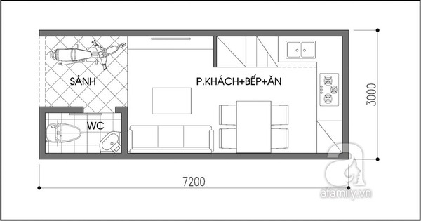 Tư vấn thiết kế nhà 21m² \