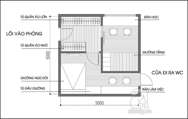 Tư vấn thiết kế phòng ngủ 25m² cho gia đình 4 người 1