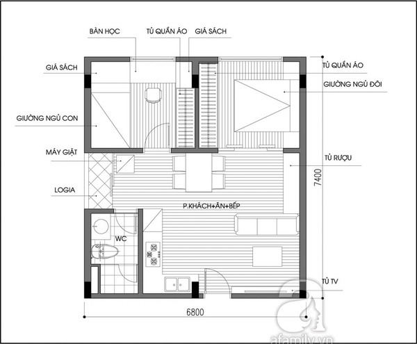 Tư vấn bố trí nội thất tối ưu cho căn hộ  47,7m² 2