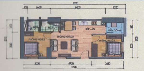 Tư vấn cải tạo nâng từ 2 lên 3 phòng ngủ cho căn hộ 60m² 1