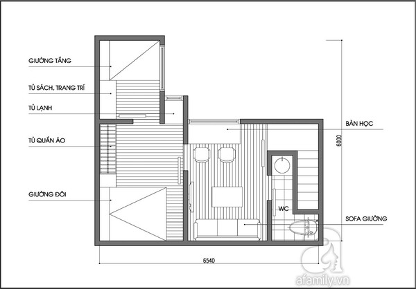 Tư vấn cải tạo phòng nhiều góc cạnh từ bản vẽ tay 2